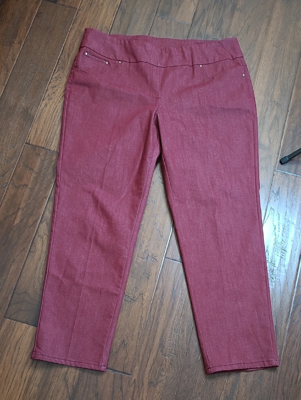 Ruby Rd Cranberry/Burgundy Red Pullon Jeans size 18W